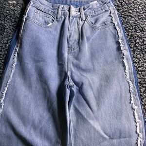 Blue and navy denim pants, never worn